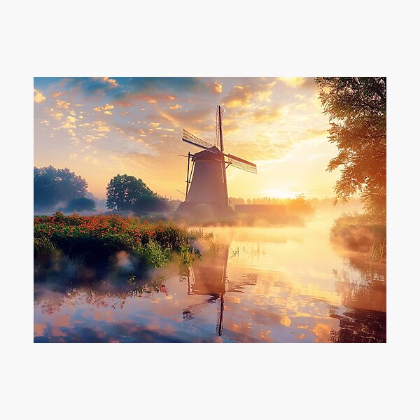 Item preview, Sunrise at Windmill designed and sold by ScenicViewPics.
