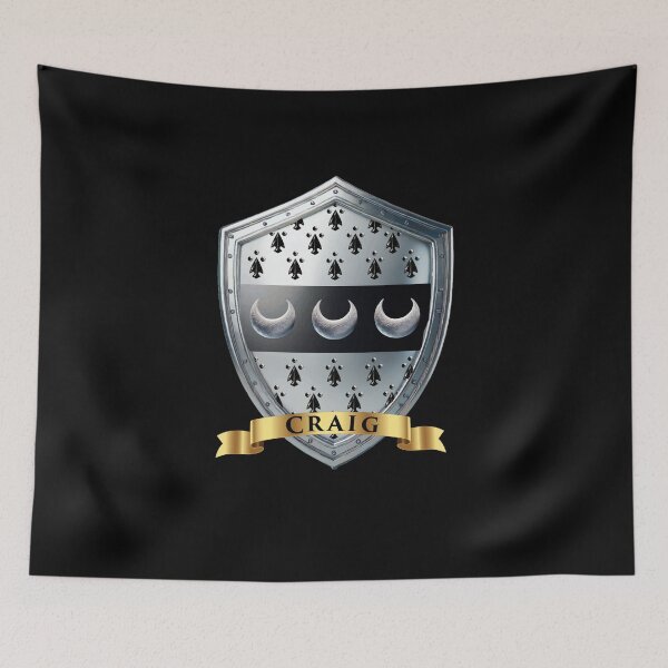 Item preview, Craig Name Shield  Crescent Power Bannered in Gold designed and sold by Highlandkings.