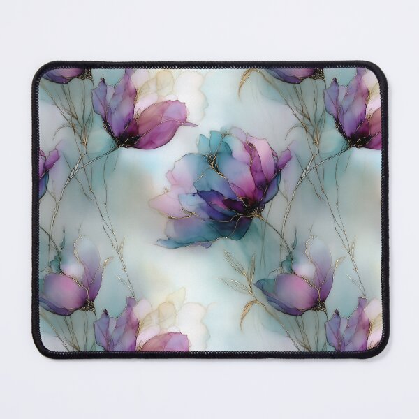 Item preview, Velvet Petals – Ink-Stained Florals in Jewel Tones and Mist designed and sold by Moisky Patterns.