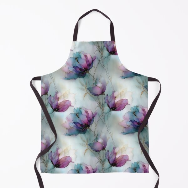 Item preview, Velvet Petals – Ink-Stained Florals in Jewel Tones and Mist designed and sold by Moisky Patterns.