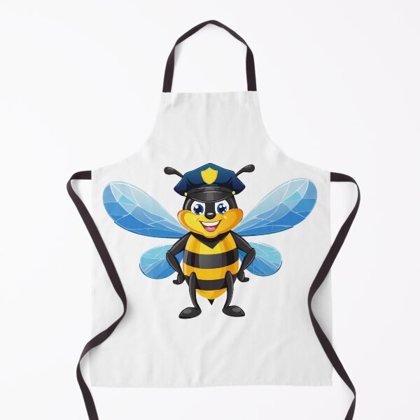 Item preview, European honey bee (Apis mellifera), Capitan bee with police hat, Cute flying honeybee officer character, bee in a policeman's cap designed and sold by Danler.