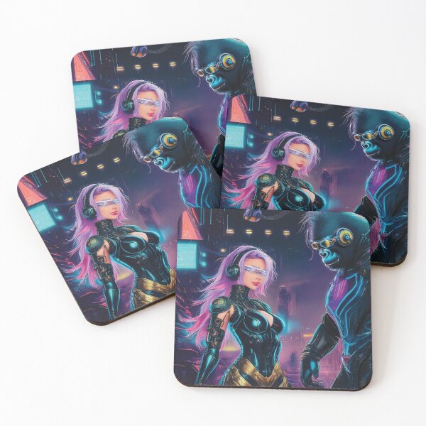 Item preview, Hot Girrilla Alliance – Cyberpunk Sexy Woman & Gorilla Enforcer designed and sold by TMPender.