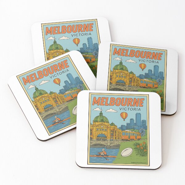 Item preview, Melbourne, Victoria – Retro Travel Design designed and sold by Explore That City.
