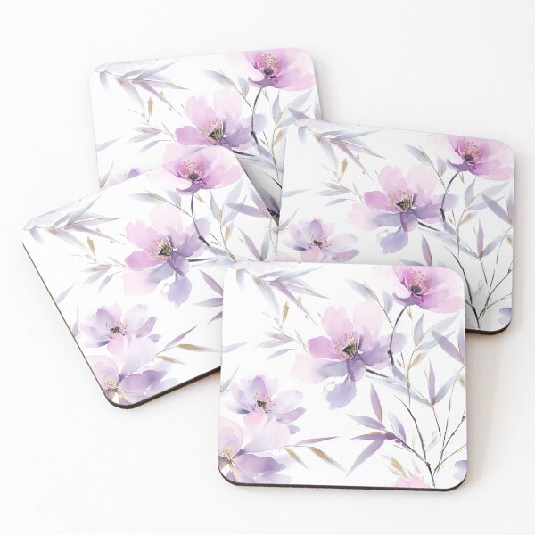Item preview, Lilac Whisper – Watercolor Blossoms in Lavender and Gold designed and sold by Moisky Patterns.