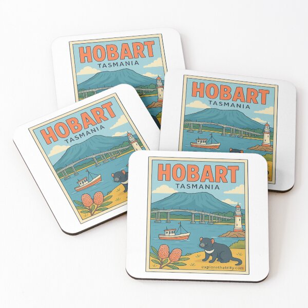 Item preview, Hobart, Tasmania – Retro Travel Design designed and sold by Explore That City.