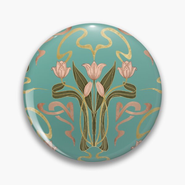 Artikelvorschau, Jugendstil Serene Blossom Serene Aqua entworfen und verkauft von susycosta.