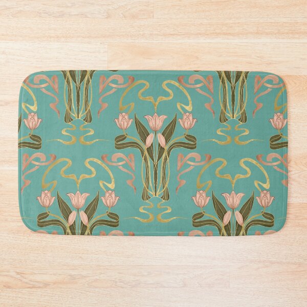 Artikelvorschau, Jugendstil Serene Blossom Serene Aqua entworfen und verkauft von susycosta.