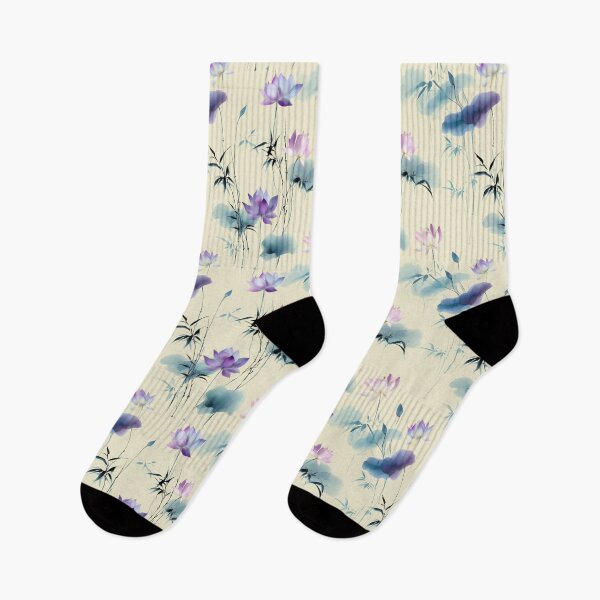 Item preview, Lotus Reverie – Dreamy Watercolor Blooms on Misty Cream designed and sold by Moisky Patterns.