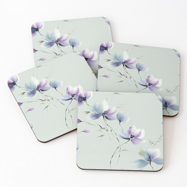 Item preview, Petal Drift – Soft Florals in Lavender and Ice Blue designed and sold by Moisky Patterns.