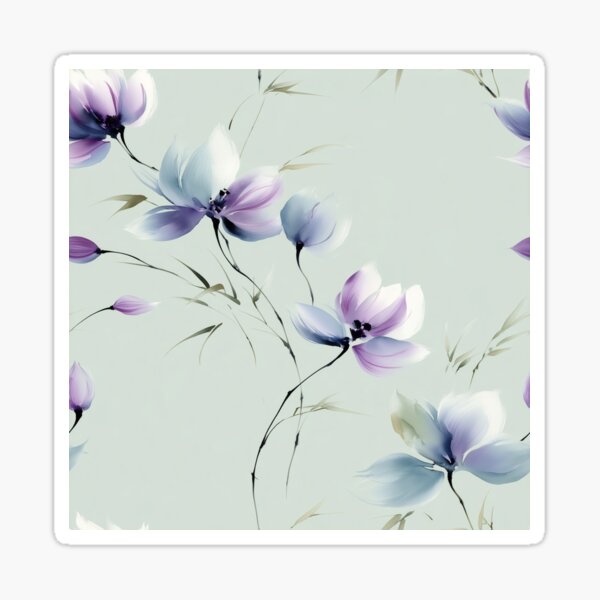 Item preview, Petal Drift – Soft Florals in Lavender and Ice Blue designed and sold by Moisky Patterns.