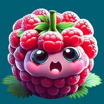 Artwork thumbnail, Cute Fruit - Raspberry Delight by UmamiDesigns