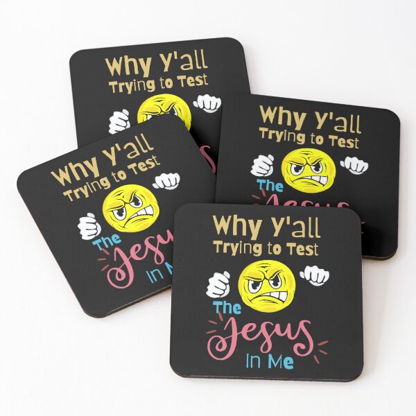 Artikelvorschau, Warum versucht ihr alle, den Jesus in mir zu testen? | Christlich | Lustig religiös | Glaube trifft Frechheit – Wütendes Emoji-T-Shirt entworfen und verkauft von Cree8if.