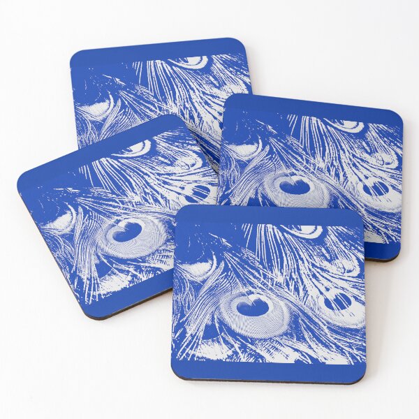 Item preview, Peacock tail illustration in blue tones designed and sold by EchoOfSilence.