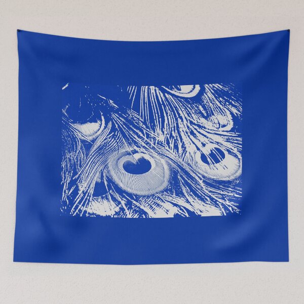 Item preview, Peacock tail illustration in blue tones designed and sold by EchoOfSilence.