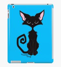 Black Cat - Cool Blue iPad Case/Skin