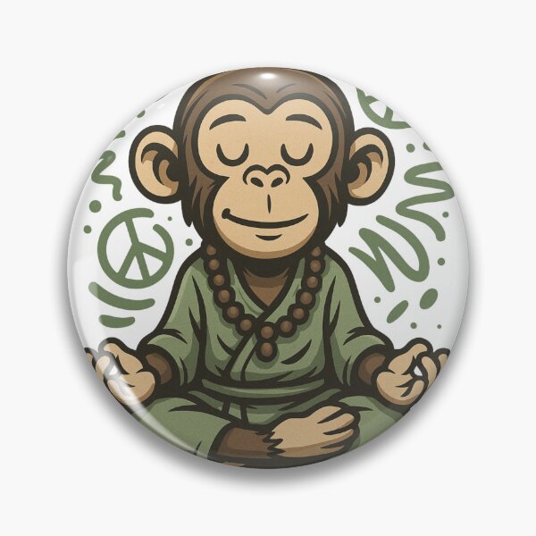 Item preview, Monkey Thinker – Peaceful Zen Meditation Chimp designed and sold by VIBE CRAFT STUDIO.