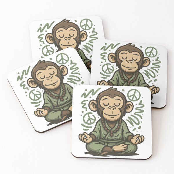 Item preview, Monkey Thinker – Peaceful Zen Meditation Chimp designed and sold by VIBE CRAFT STUDIO.