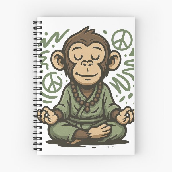 Item preview, Monkey Thinker – Peaceful Zen Meditation Chimp designed and sold by VIBE CRAFT STUDIO.