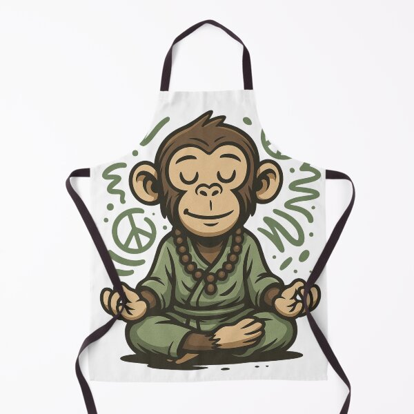 Item preview, Monkey Thinker – Peaceful Zen Meditation Chimp designed and sold by VIBE CRAFT STUDIO.