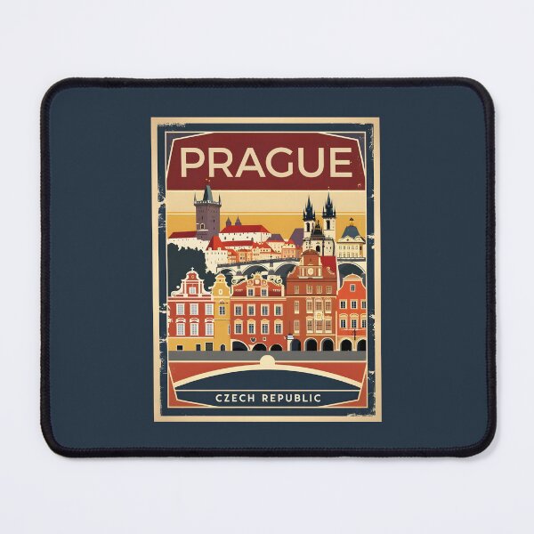 Item preview, A Vintage Travel Illustration of Prague - Czech Republic designed and sold by GoodOldVintage.