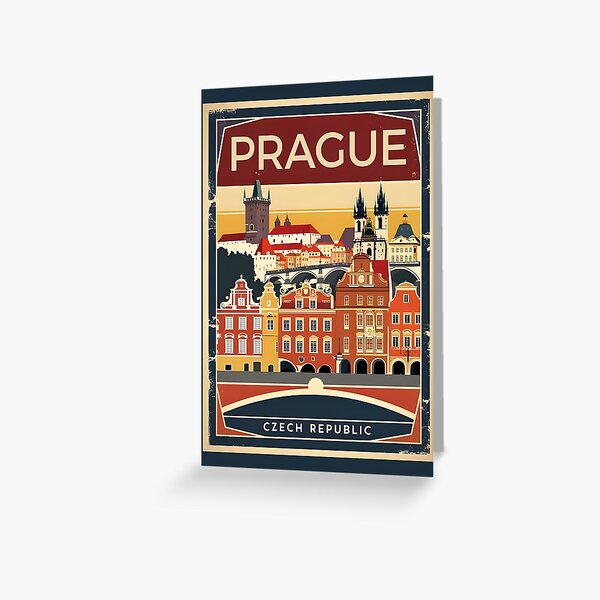 Item preview, A Vintage Travel Illustration of Prague - Czech Republic designed and sold by GoodOldVintage.