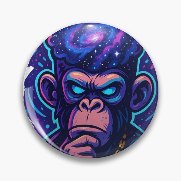 Item preview, Monkey Thinker – Galactic Mind and Cosmic Thoughts designed and sold by VIBE CRAFT STUDIO.