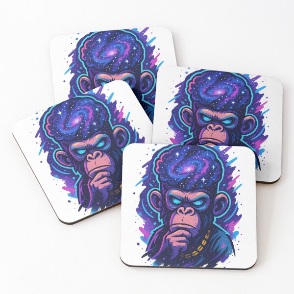 Item preview, Monkey Thinker – Galactic Mind and Cosmic Thoughts designed and sold by VIBE CRAFT STUDIO.