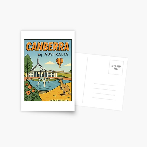 Item preview, Canberra, Australia – Retro Travel Design designed and sold by Explore That City.