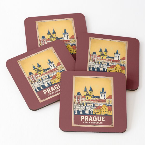 Item preview, A Vintage Travel Illustration of Prague - Czech Republic designed and sold by GoodOldVintage.