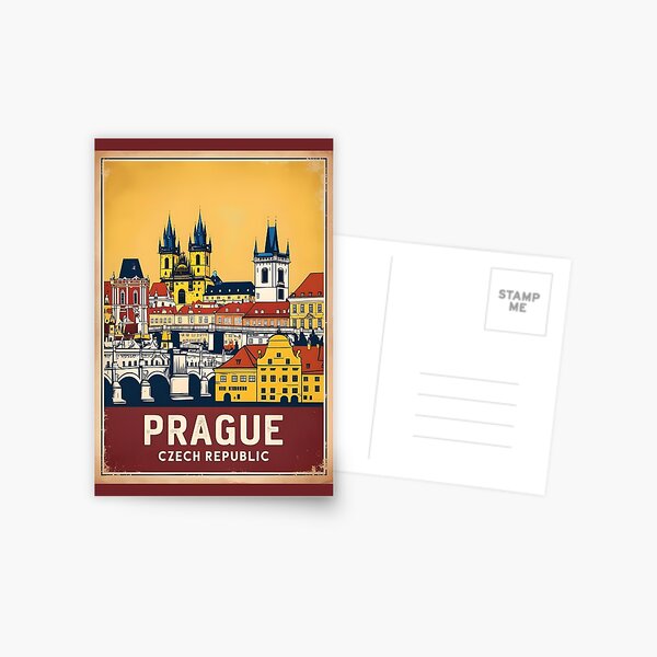 Item preview, A Vintage Travel Illustration of Prague - Czech Republic designed and sold by GoodOldVintage.