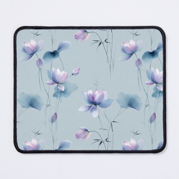 Item preview, Whispers of Blue – Lotus Dreams on Celestial Mist designed and sold by Moisky Patterns.