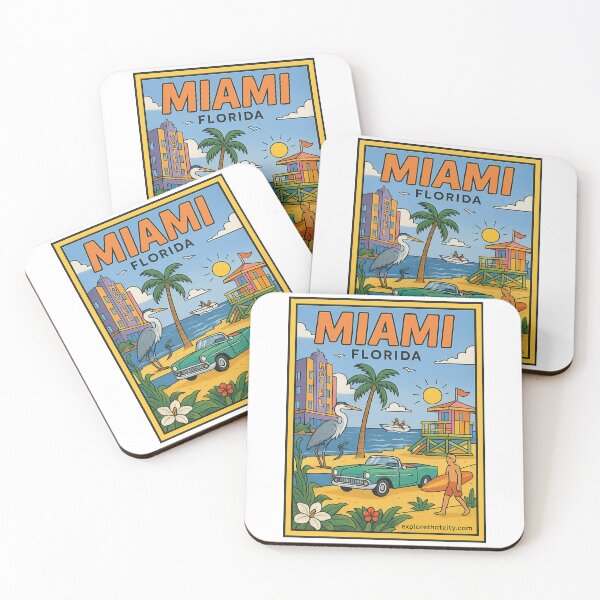 Item preview, Miami, Florida – Retro Travel Design designed and sold by Explore That City.