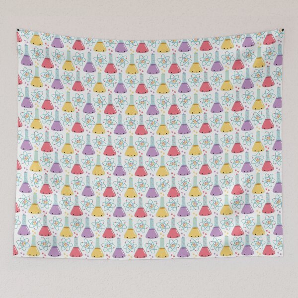 Item preview, kawaii chemistry - cute science lab flasks and atoms designed and sold by Becca Alessi.