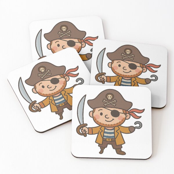 Item preview, Cute Pirate Cartoon with Hook and Sword designed and sold by cottoncode.