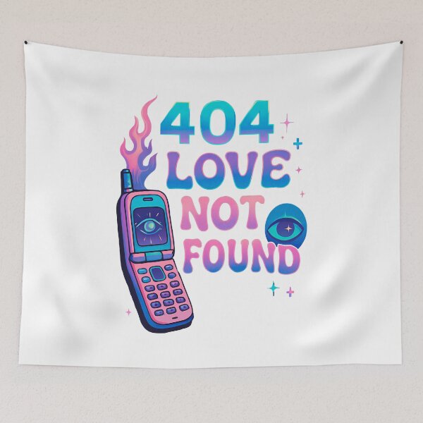 Item preview, 404 Love Not Found – Vaporwave Glitch Aesthetic designed and sold by SpicyGraphicArt.