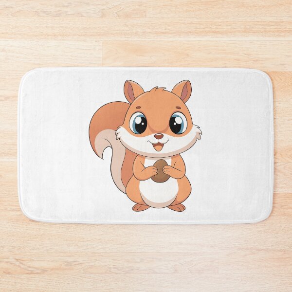Item preview, Cartoon baby squirrel holding a hazelnut designed and sold by artSchip.