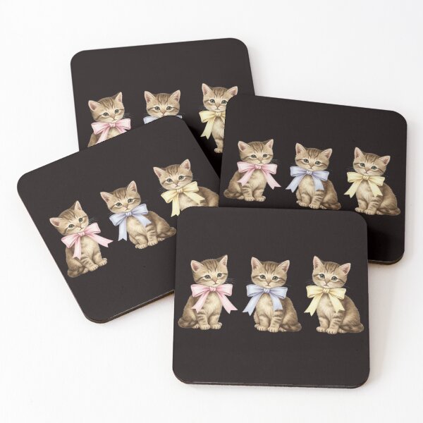 Item preview, Adorable Vintage Kittens with Pastel Bows designed and sold by ProjectNoah.