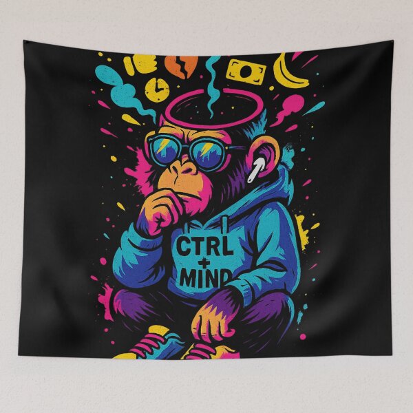 Item preview, Monkey Thinker – Digital Mind Control and Social Feels designed and sold by VIBE CRAFT STUDIO.