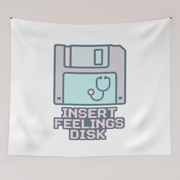 Item preview, Insert Feelings Disk Sticker – Retro Tech Aesthetic Vaporwave Design designed and sold by HAFIZ-DP.