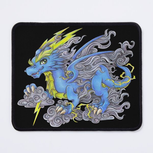 Item preview, dragon fantasy mythology lightning thunderstorm designed and sold by ZadzeneaArt.