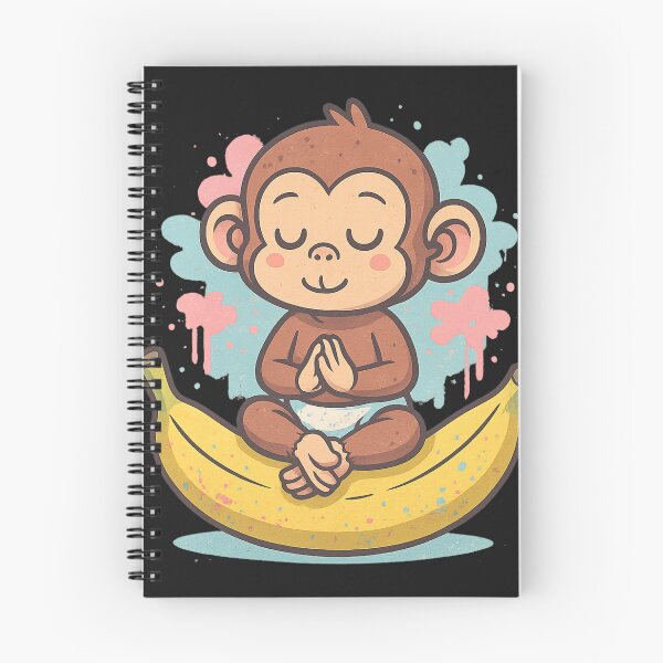 Item preview, Monkey Thinker – Baby Zen on a Banana designed and sold by VIBE CRAFT STUDIO.