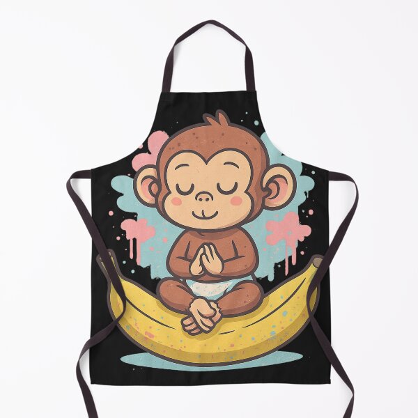 Item preview, Monkey Thinker – Baby Zen on a Banana designed and sold by VIBE CRAFT STUDIO.