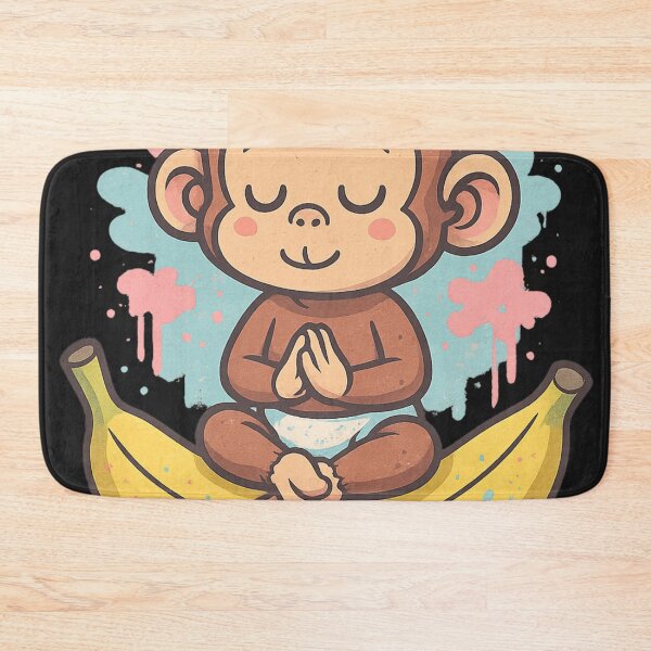 Item preview, Monkey Thinker – Baby Zen on a Banana designed and sold by VIBE CRAFT STUDIO.