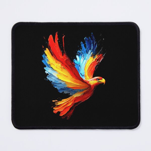 Item preview, Fiery Phoenix Rising with Vibrant Brushstroke Wings designed and sold by Taans-Creation.