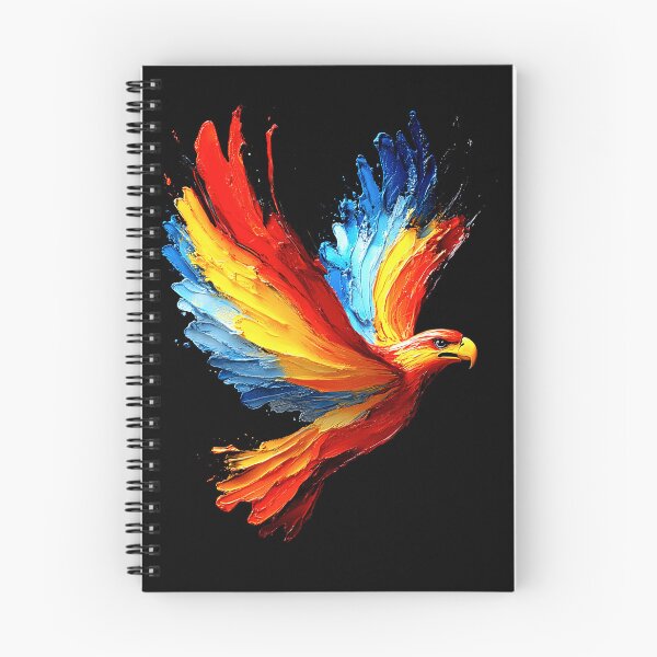 Item preview, Fiery Phoenix Rising with Vibrant Brushstroke Wings designed and sold by Taans-Creation.