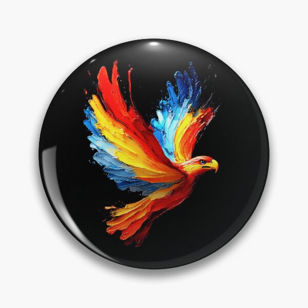 Item preview, Fiery Phoenix Rising with Vibrant Brushstroke Wings designed and sold by Taans-Creation.