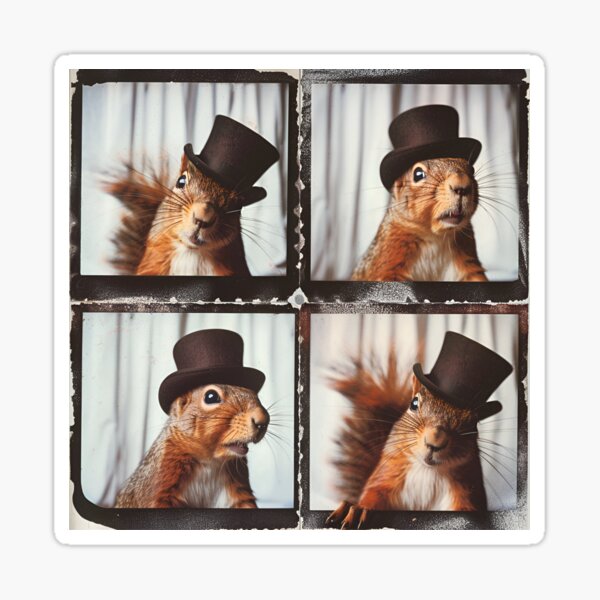 Item preview, Squirrel in Top Hat – Funny Photobooth Animal Portrait designed and sold by RockFireMerch.