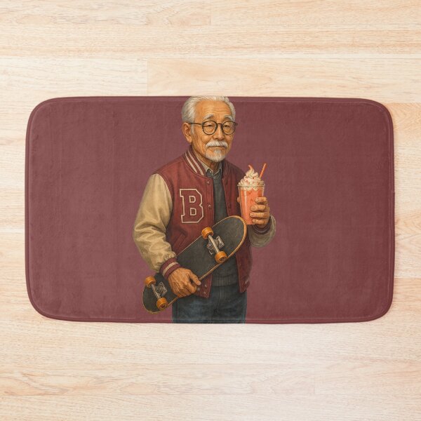Item preview, Rebel Grandpa – Milkshake & Skateboard designed and sold by AleTot.
