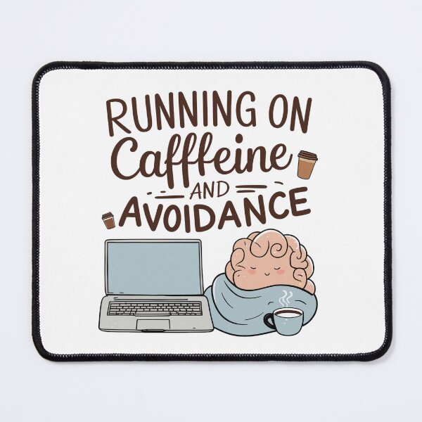 Item preview, Running on Caffeine and Avoidance – Funny Minimalist Coffee Quote Design designed and sold by HAFIZ-DP.