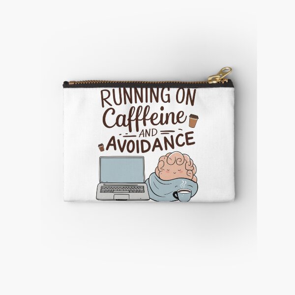 Item preview, Running on Caffeine and Avoidance – Funny Minimalist Coffee Quote Design designed and sold by HAFIZ-DP.